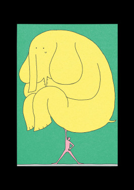 Elefant Illustration Postkarte von Brian Storm