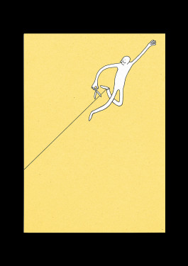 Fliegender Mensch Postkarte von Brian Storm