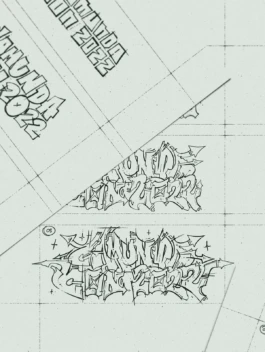 Graffiti Skizzen auf Papier